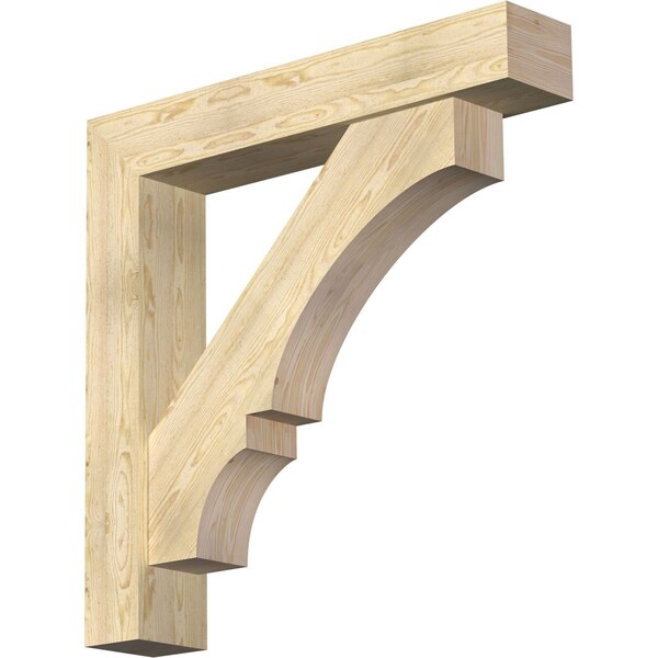 Ekena Millwork Balboa Block Rough Sawn Bracket w/ Offset Brace, Douglas Fir, 8"W x 44"D x 44"H BKT0806X44X44BOA05RDF - main